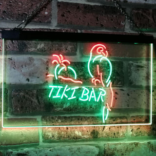 ADVPRO Parrot Tiki Bar Beer Man Cave Club Dual Color LED Neon Sign st6-i2331 - Green & Red