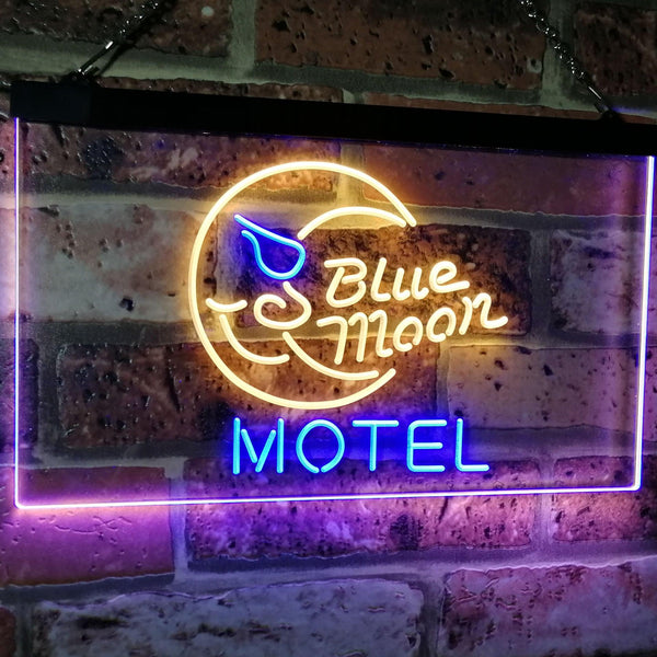 ADVPRO Blue Moon Motel Bar Pub Club Dual Color LED Neon Sign st6-i2333 - Blue & Yellow