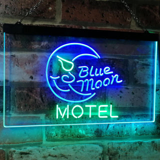 ADVPRO Blue Moon Motel Bar Pub Club Dual Color LED Neon Sign st6-i2333 - Green & Blue