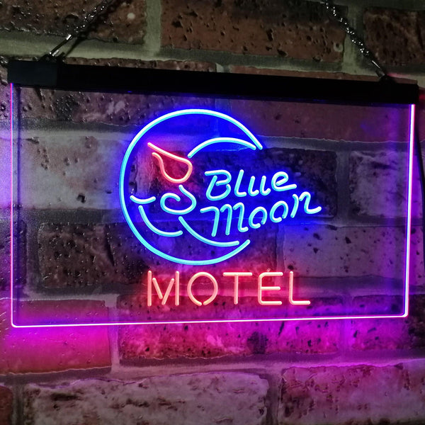 ADVPRO Blue Moon Motel Bar Pub Club Dual Color LED Neon Sign st6-i2333 - Red & Blue