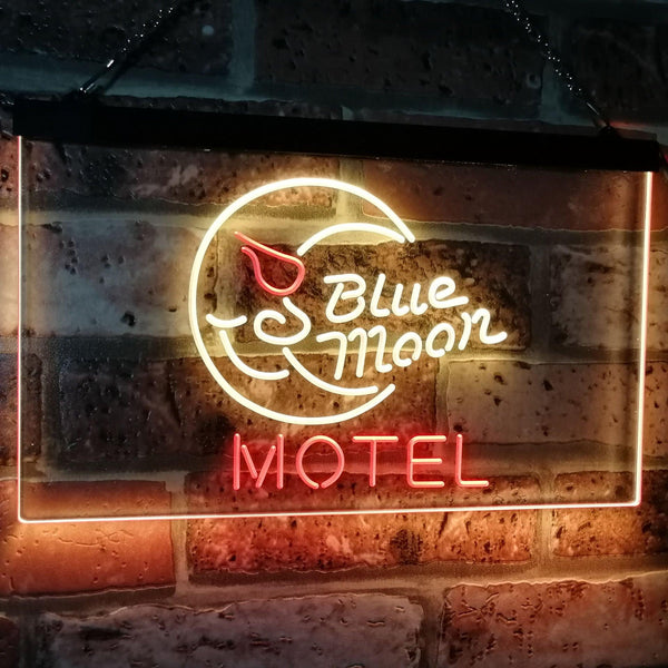 ADVPRO Blue Moon Motel Bar Pub Club Dual Color LED Neon Sign st6-i2333 - Red & Yellow