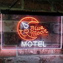 ADVPRO Blue Moon Motel Bar Pub Club Dual Color LED Neon Sign st6-i2333 - White & Orange