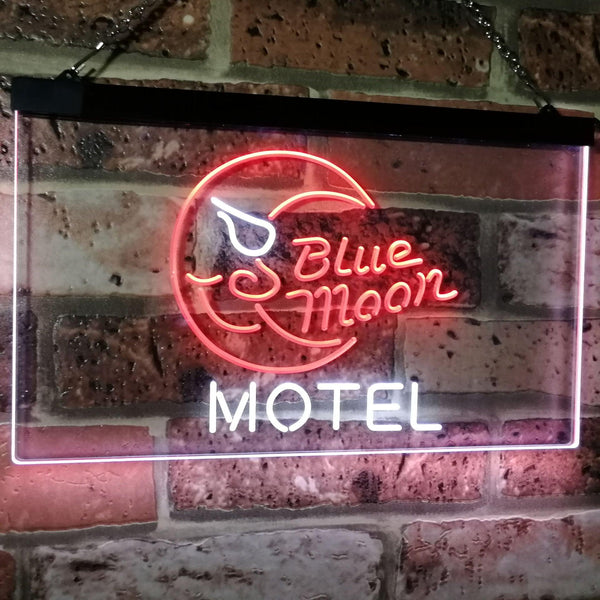 ADVPRO Blue Moon Motel Bar Pub Club Dual Color LED Neon Sign st6-i2333 - White & Red