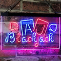 ADVPRO Blackjack Poker Casino Game Room Man Cave Display Dual Color LED Neon Sign st6-i2334 - Blue & Red
