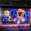 ADVPRO Blackjack Poker Casino Game Room Man Cave Display Dual Color LED Neon Sign st6-i2334 - Blue & Yellow