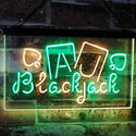 ADVPRO Blackjack Poker Casino Game Room Man Cave Display Dual Color LED Neon Sign st6-i2334 - Green & Yellow