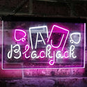 ADVPRO Blackjack Poker Casino Game Room Man Cave Display Dual Color LED Neon Sign st6-i2334 - White & Purple