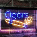 ADVPRO Cigars Lover Room Decor Dual Color LED Neon Sign st6-i2335 - Blue & Yellow