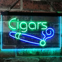 ADVPRO Cigars Lover Room Decor Dual Color LED Neon Sign st6-i2335 - Green & Blue