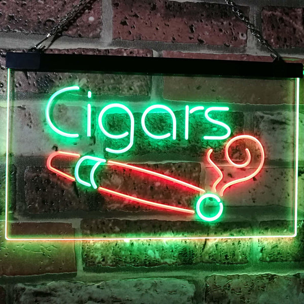 ADVPRO Cigars Lover Room Decor Dual Color LED Neon Sign st6-i2335 - Green & Red