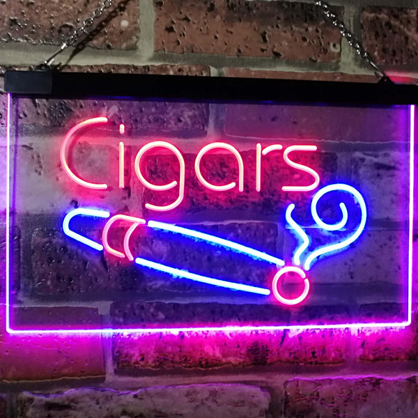 ADVPRO Cigars Lover Room Decor Dual Color LED Neon Sign st6-i2335 - Red & Blue
