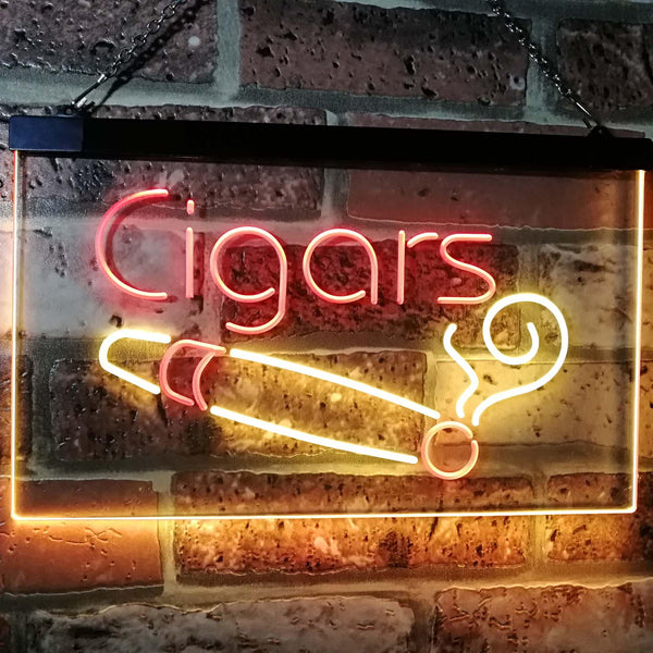 ADVPRO Cigars Lover Room Decor Dual Color LED Neon Sign st6-i2335 - Red & Yellow