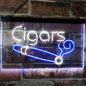 ADVPRO Cigars Lover Room Decor Dual Color LED Neon Sign st6-i2335 - White & Blue
