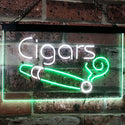 ADVPRO Cigars Lover Room Decor Dual Color LED Neon Sign st6-i2335 - White & Green