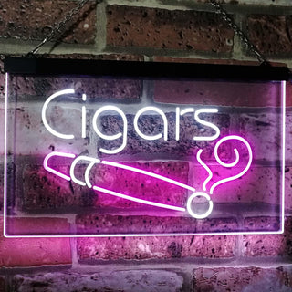 ADVPRO Cigars Lover Room Decor Dual Color LED Neon Sign st6-i2335 - White & Purple