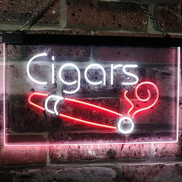 ADVPRO Cigars Lover Room Decor Dual Color LED Neon Sign st6-i2335 - White & Red