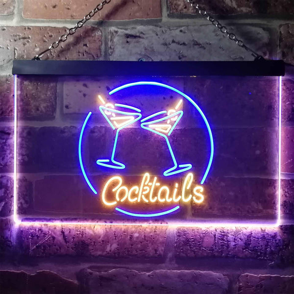 ADVPRO Cocktails Bar Wine Decoration Dual Color LED Neon Sign st6-i2337 - Blue & Yellow