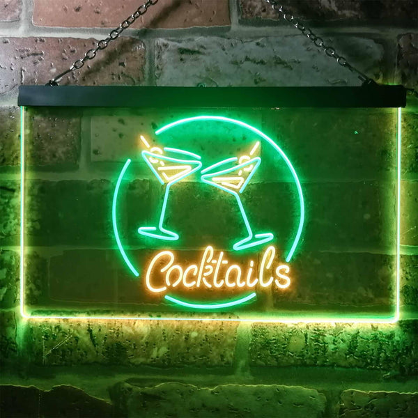 ADVPRO Cocktails Bar Wine Decoration Dual Color LED Neon Sign st6-i2337 - Green & Yellow