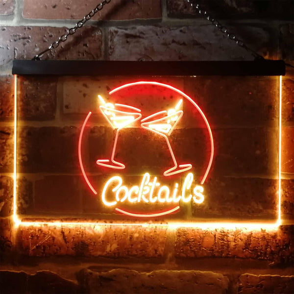 ADVPRO Cocktails Bar Wine Decoration Dual Color LED Neon Sign st6-i2337 - Red & Yellow