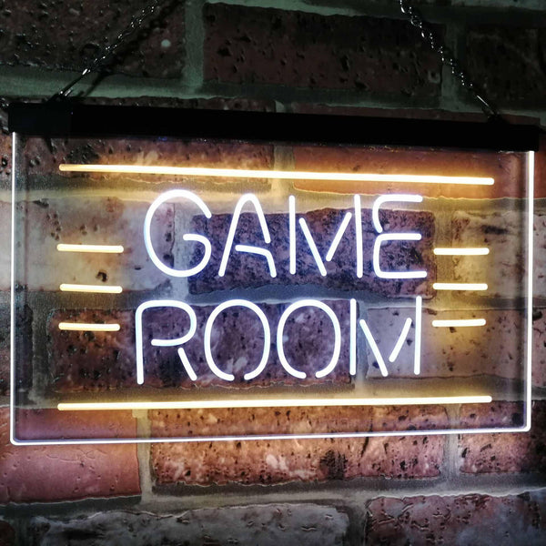 ADVPRO Game Room Man Cave Bar Display Dual Color LED Neon Sign st6-i2338 - White & Yellow