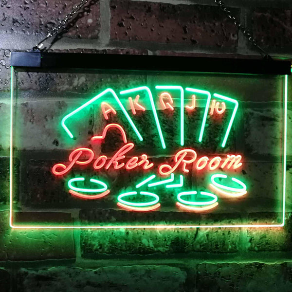 ADVPRO Poker Room Casino Game Room Dual Color LED Neon Sign st6-i2347 - Green & Red