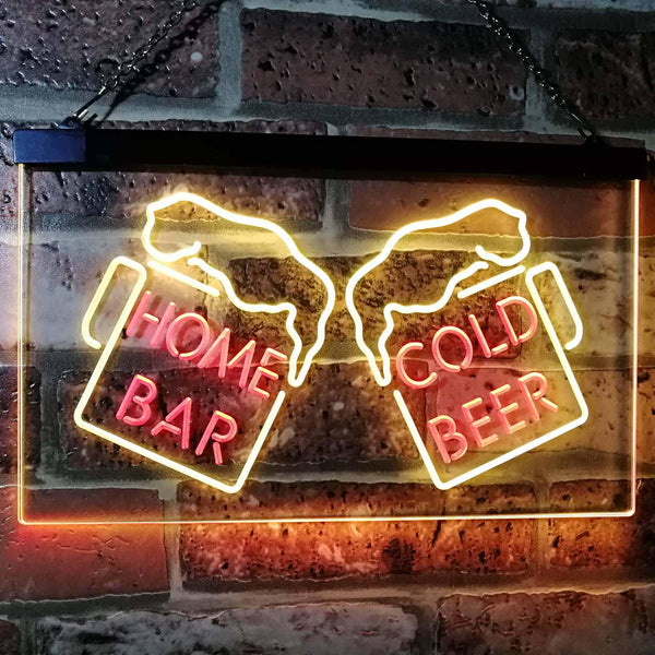 ADVPRO Home Bar Cold Beer Mugs Cheers Dual Color LED Neon Sign st6-i2348 - Red & Yellow