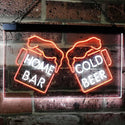 ADVPRO Home Bar Cold Beer Mugs Cheers Dual Color LED Neon Sign st6-i2348 - White & Orange