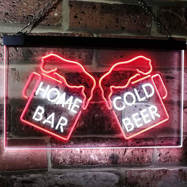 ADVPRO Home Bar Cold Beer Mugs Cheers Dual Color LED Neon Sign st6-i2348 - White & Red