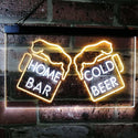 ADVPRO Home Bar Cold Beer Mugs Cheers Dual Color LED Neon Sign st6-i2348 - White & Yellow