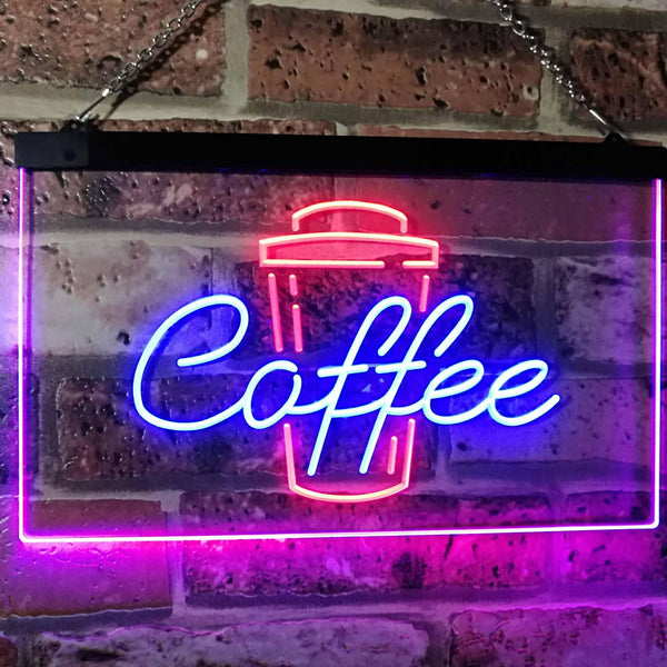 ADVPRO Coffee Cup Home Decor Shop Display Dual Color LED Neon Sign st6-i2361 - Blue & Red
