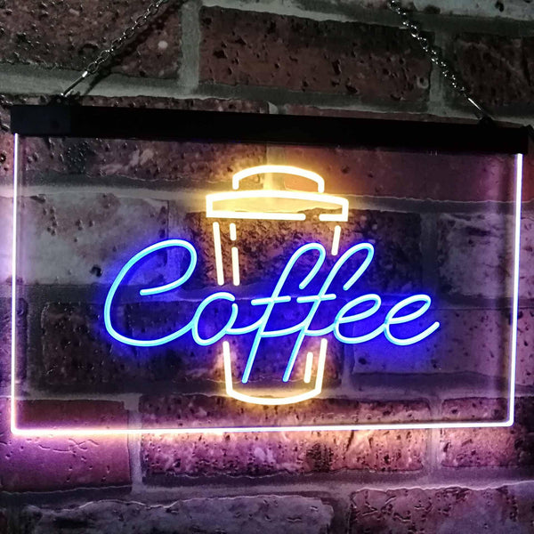 ADVPRO Coffee Cup Home Decor Shop Display Dual Color LED Neon Sign st6-i2361 - Blue & Yellow