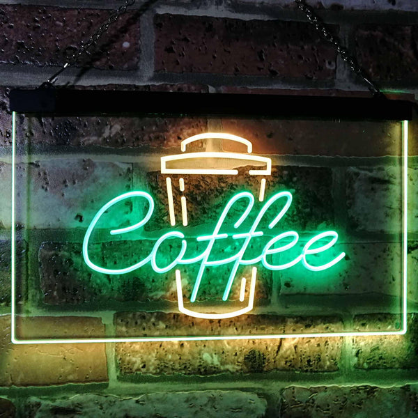 ADVPRO Coffee Cup Home Decor Shop Display Dual Color LED Neon Sign st6-i2361 - Green & Yellow