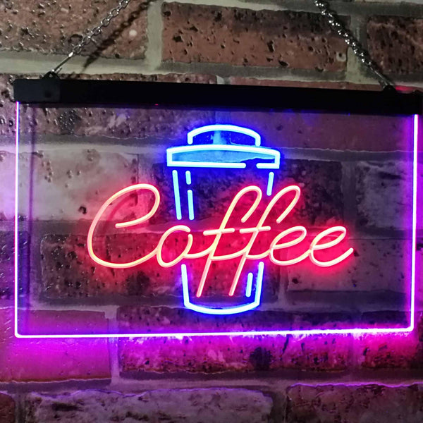 ADVPRO Coffee Cup Home Decor Shop Display Dual Color LED Neon Sign st6-i2361 - Red & Blue