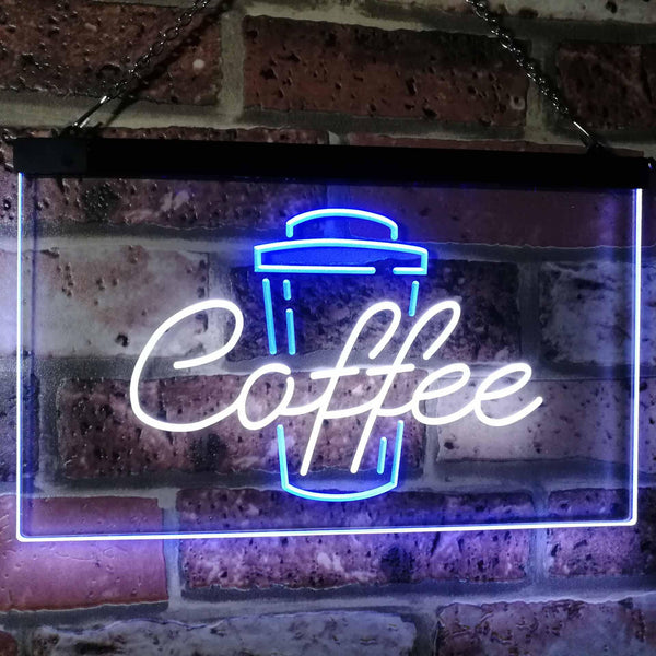 ADVPRO Coffee Cup Home Decor Shop Display Dual Color LED Neon Sign st6-i2361 - White & Blue