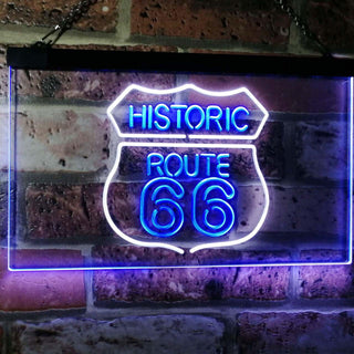 ADVPRO Route 66 Historic US The Mother Road Decoration Dual Color LED Neon Sign st6-i2371 - White & Blue