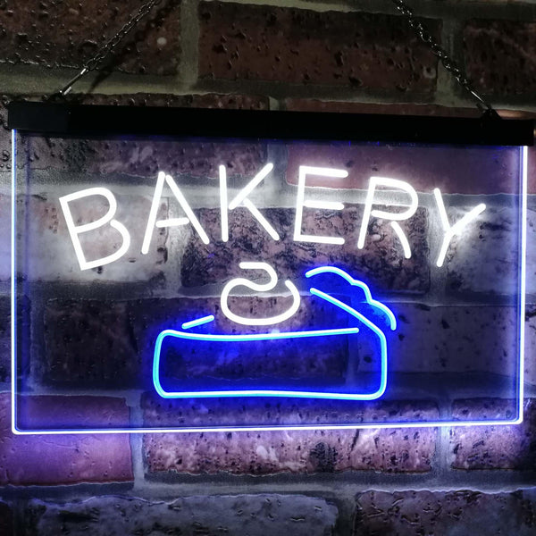 ADVPRO Bakery Cake Shop Dual Color LED Neon Sign st6-i2380 - White & Blue