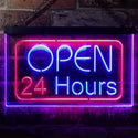 ADVPRO 24 Hours Open Shop Overnight Display Dual Color LED Neon Sign st6-i2384 - Red & Blue