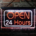 ADVPRO 24 Hours Open Shop Overnight Display Dual Color LED Neon Sign st6-i2384 - White & Orange