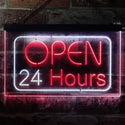 ADVPRO 24 Hours Open Shop Overnight Display Dual Color LED Neon Sign st6-i2384 - White & Red