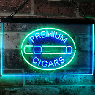 ADVPRO Premium Cigars Display Dual Color LED Neon Sign st6-i2389 - Green & Blue