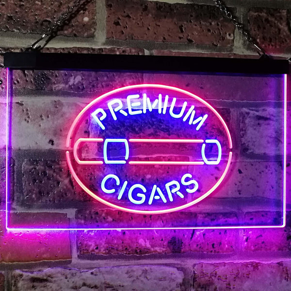ADVPRO Premium Cigars Display Dual Color LED Neon Sign st6-i2389 - Red & Blue