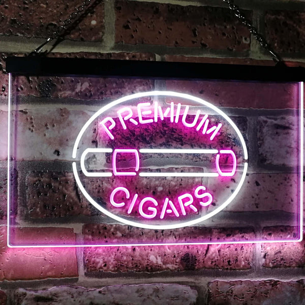 ADVPRO Premium Cigars Display Dual Color LED Neon Sign st6-i2389 - White & Purple