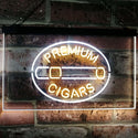 ADVPRO Premium Cigars Display Dual Color LED Neon Sign st6-i2389 - White & Yellow