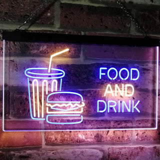 ADVPRO Food and Drink Cafe Restaurant Kitchen Display Dual Color LED Neon Sign st6-i2399 - Blue & Yellow