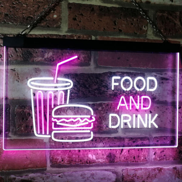 ADVPRO Food and Drink Cafe Restaurant Kitchen Display Dual Color LED Neon Sign st6-i2399 - White & Purple