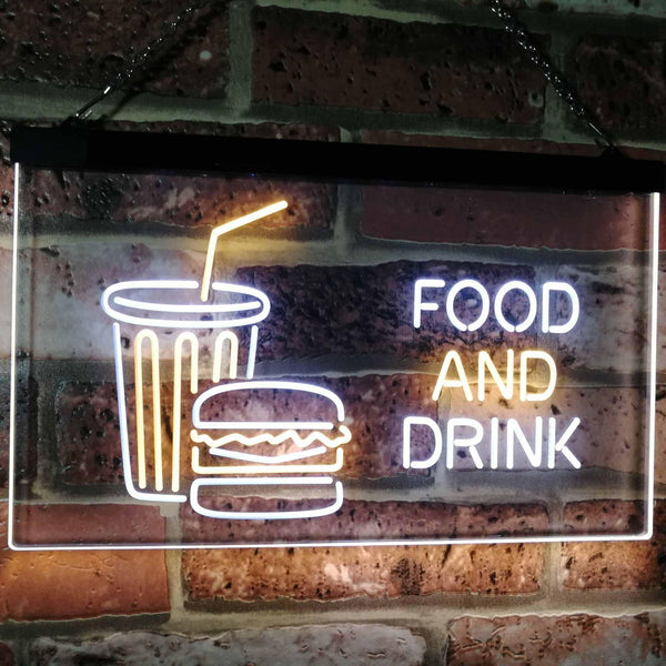 ADVPRO Food and Drink Cafe Restaurant Kitchen Display Dual Color LED Neon Sign st6-i2399 - White & Yellow