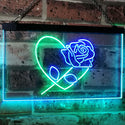 ADVPRO Rose Flower Girl Room Decor Dual Color LED Neon Sign st6-i2400 - Green & Blue