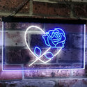 ADVPRO Rose Flower Girl Room Decor Dual Color LED Neon Sign st6-i2400 - White & Blue