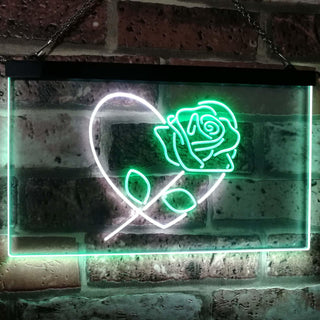 ADVPRO Rose Flower Girl Room Decor Dual Color LED Neon Sign st6-i2400 - White & Green