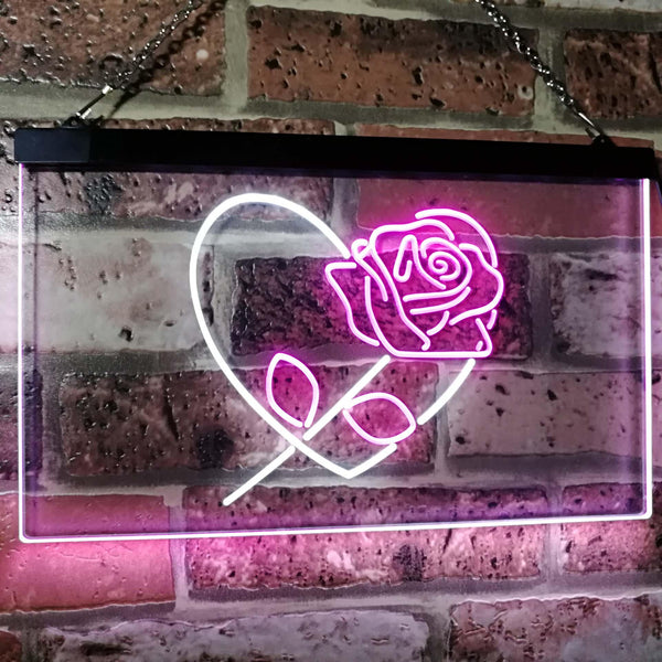 ADVPRO Rose Flower Girl Room Decor Dual Color LED Neon Sign st6-i2400 - White & Purple